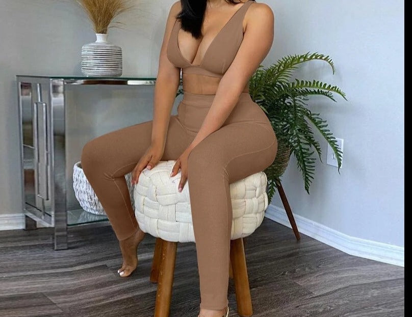 Show Stopper, Co-Ord Brown Ribbed Bralet